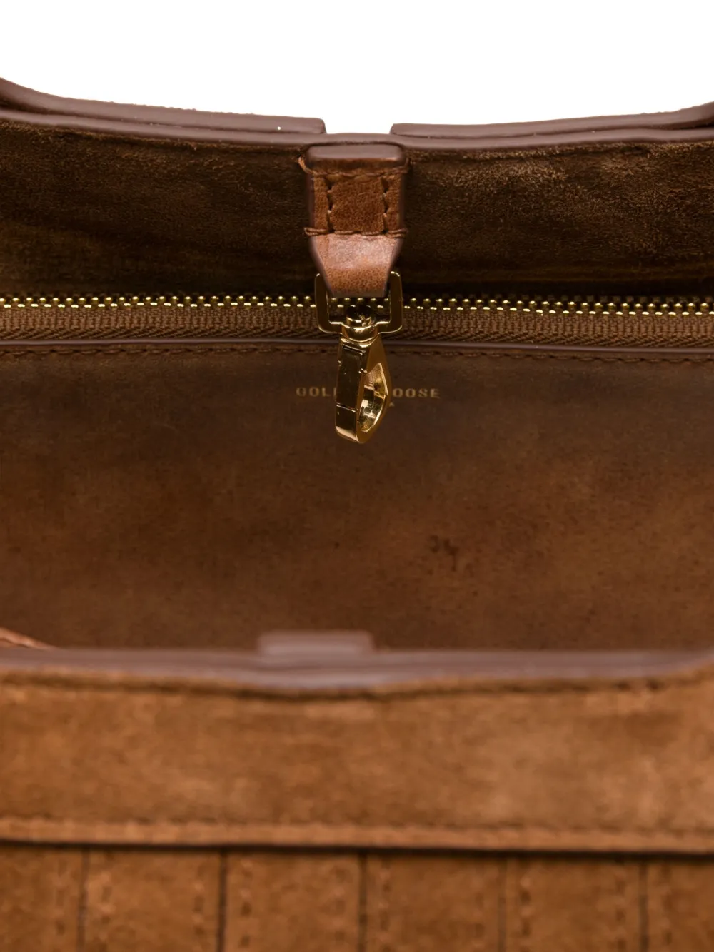 Golden Goose Fringed Leather And Suede Tote Bag In Brown