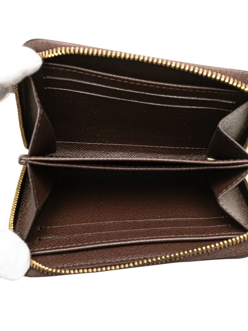 Pre-owned Louis Vuitton 2011 Damier Ebene Zippy Purse Coin Pouch In Brown