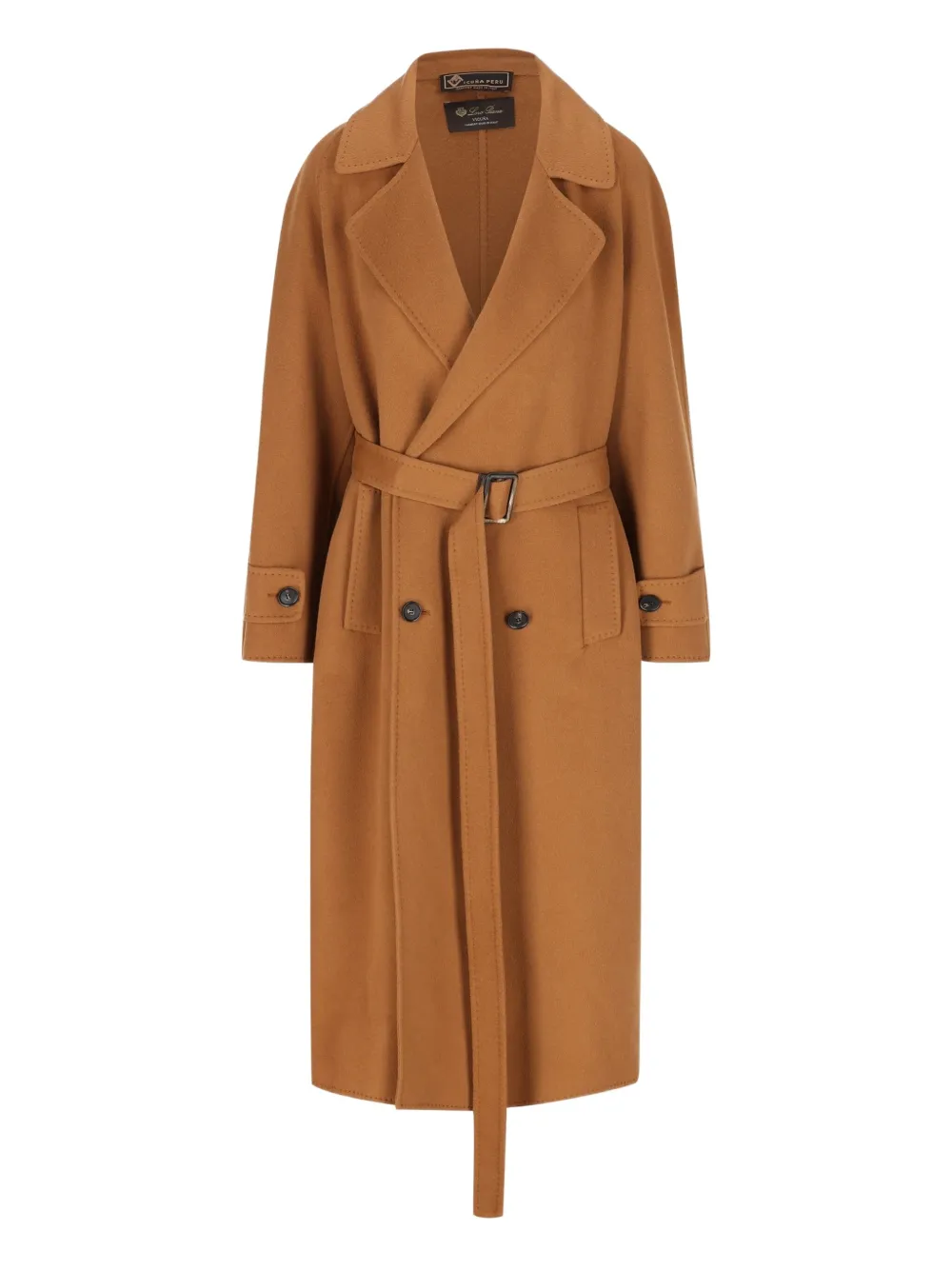 Loro Piana belted virgin wool coat | Brown | Image 1