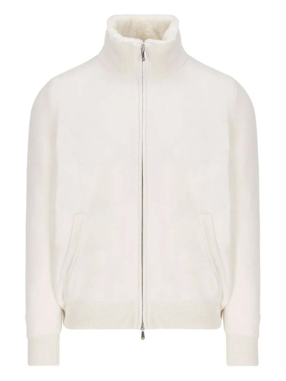 Svevo high-neck virgin wool jacket | Neutrals | Image 1