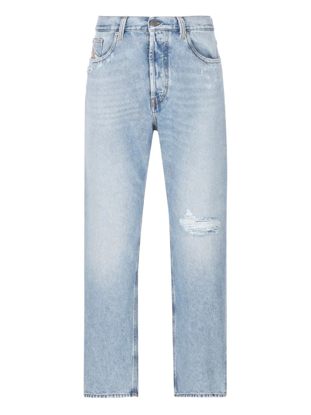 Diesel logo-patch distressed-detail jeans | Blue | Image 1