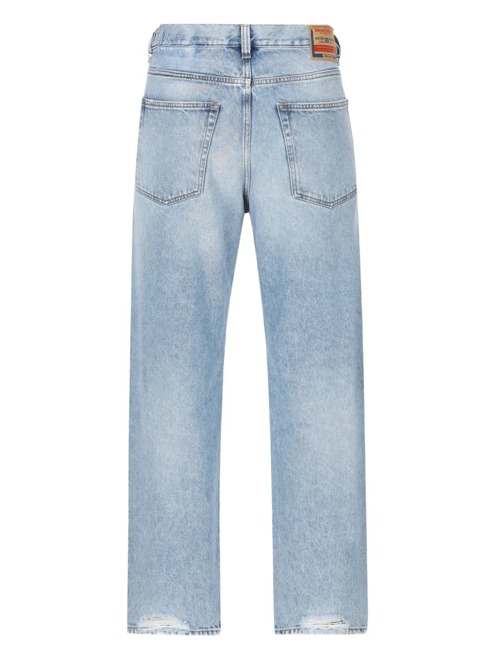 Diesel Jeans met gerafeld detail en logopatch - Blauw