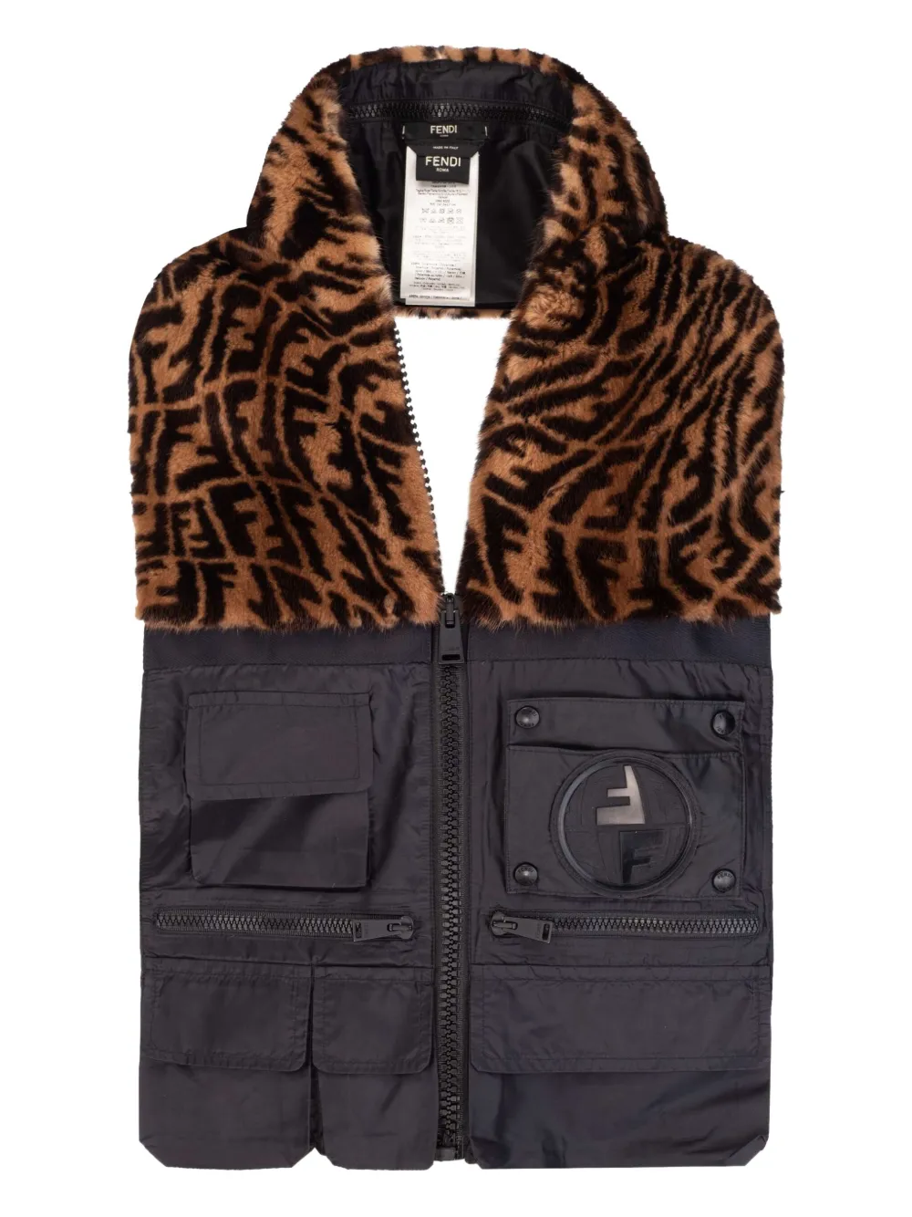 FENDI FF-pattern panelled gilet | Black | Image 1