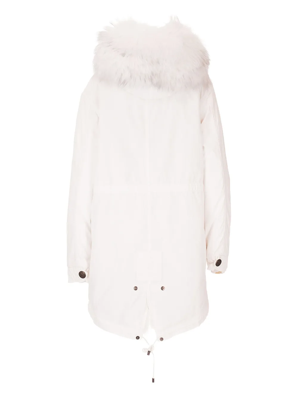 Mr & Mrs Italy Mantel met afwerking van imitatiebont Wit