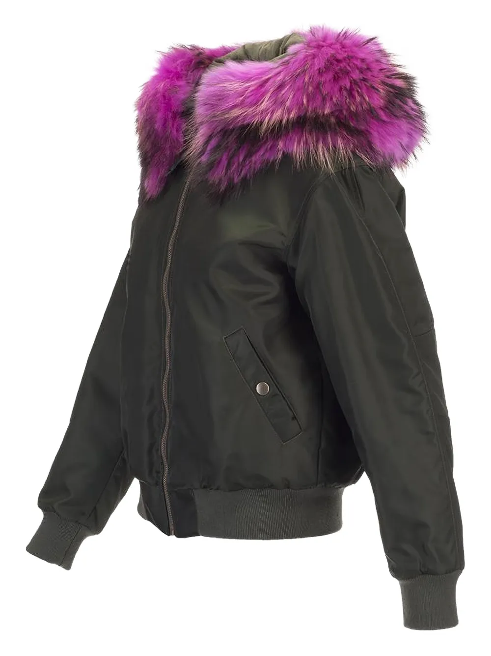 Mr & Mrs Italy Faux Fur-trim Jacket In Green