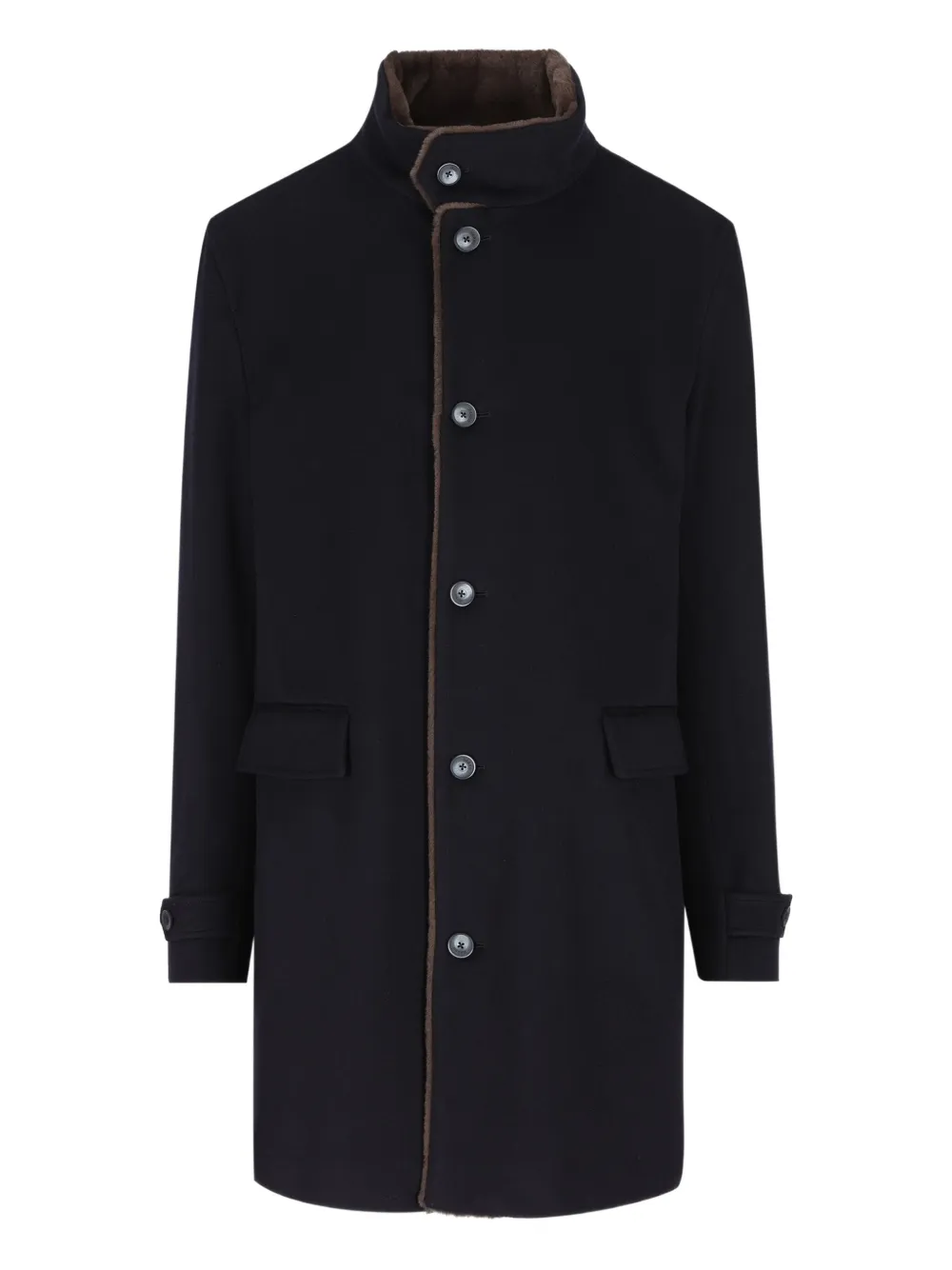 Herno high-neck wool coat | Blue | Image 1