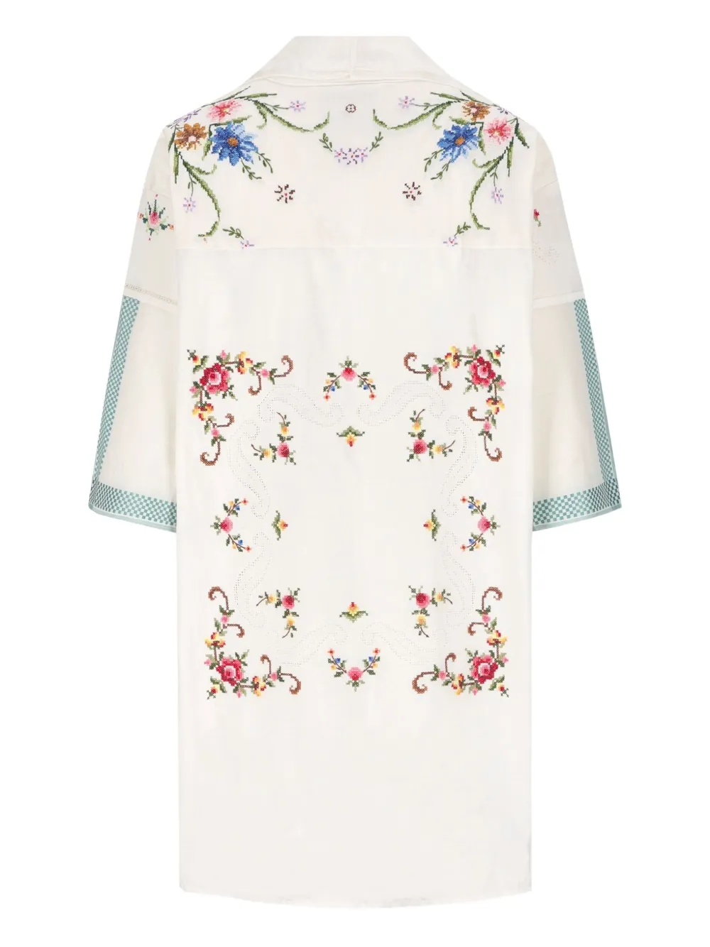 CAVIA embroidered-flowers shirt - Wit