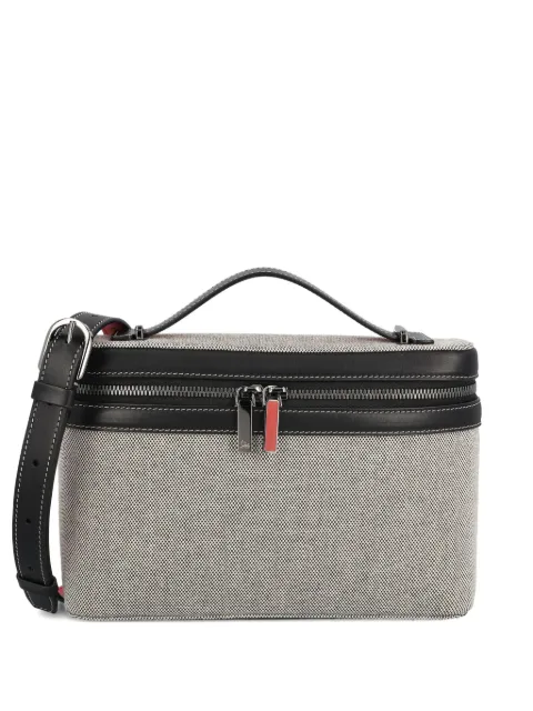 Christian Louboutin Djanis leather-trimmed canvas clutch bag