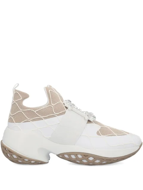 Roger Vivier Viv' Run crystal-embellished mesh sneakers