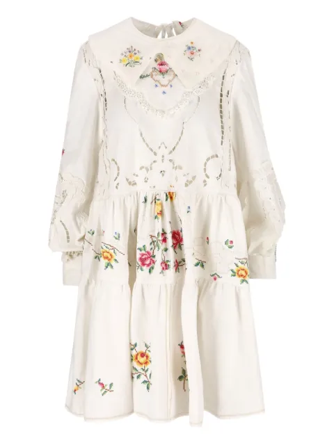 CAVIA  floral-embroidered broderie-anglaise dress