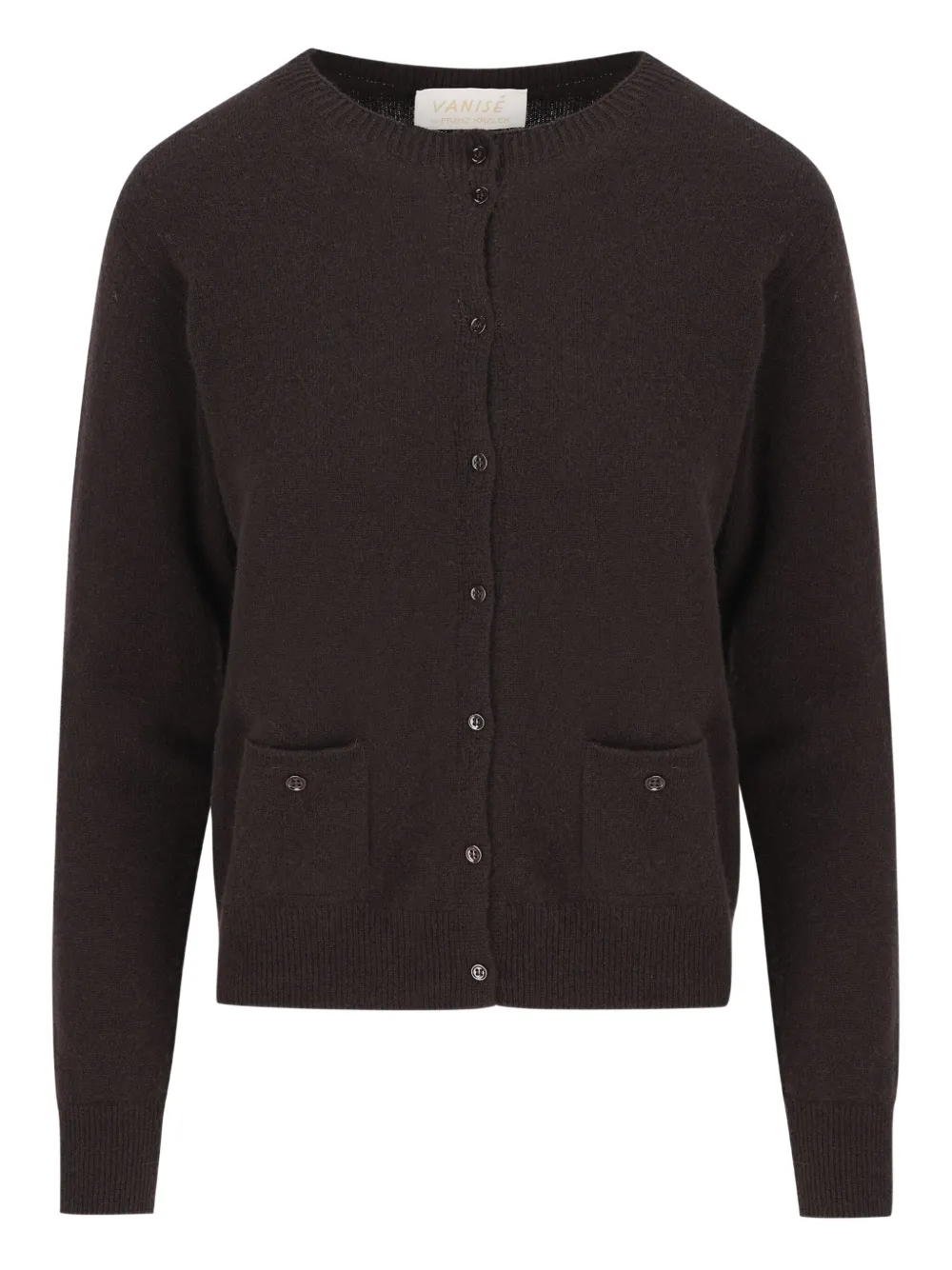 Vanisé Patch-pocket Cashmere Cardigan In Gold