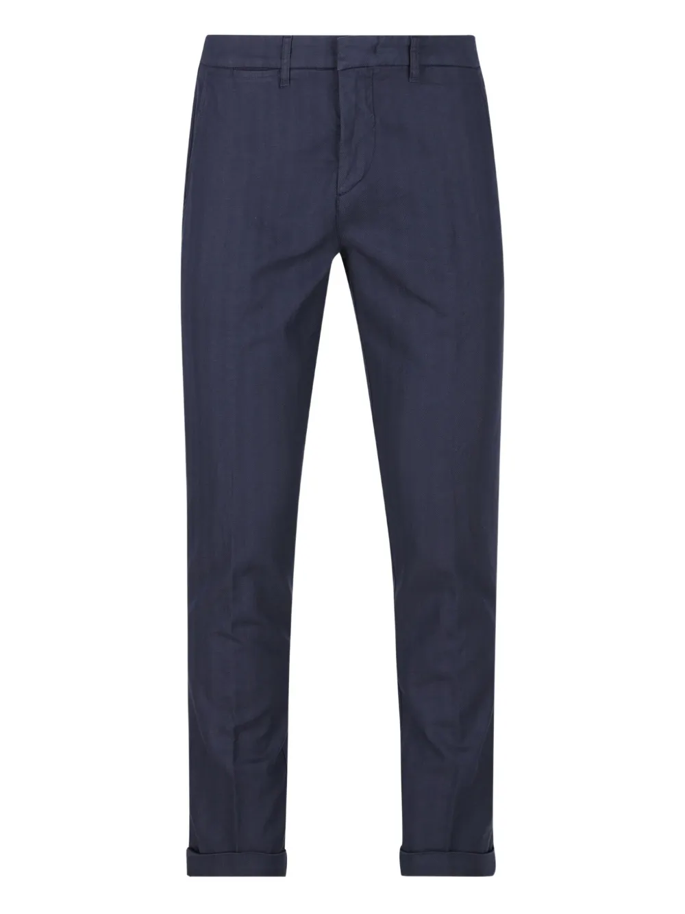 Fay Herringbone-pattern Trousers In Blue