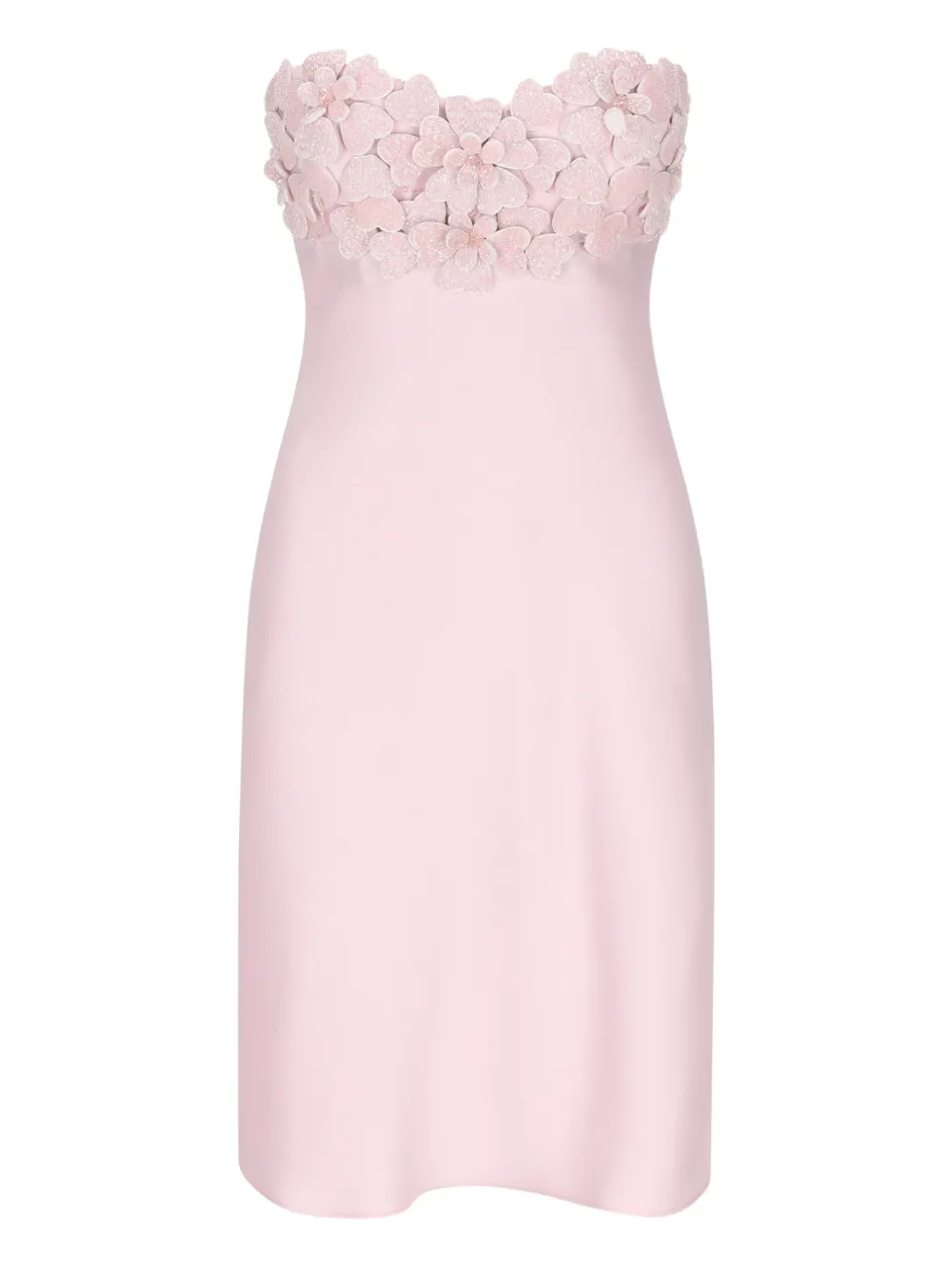 Genny floral-appliqué strapless dress | Pink | Image 1