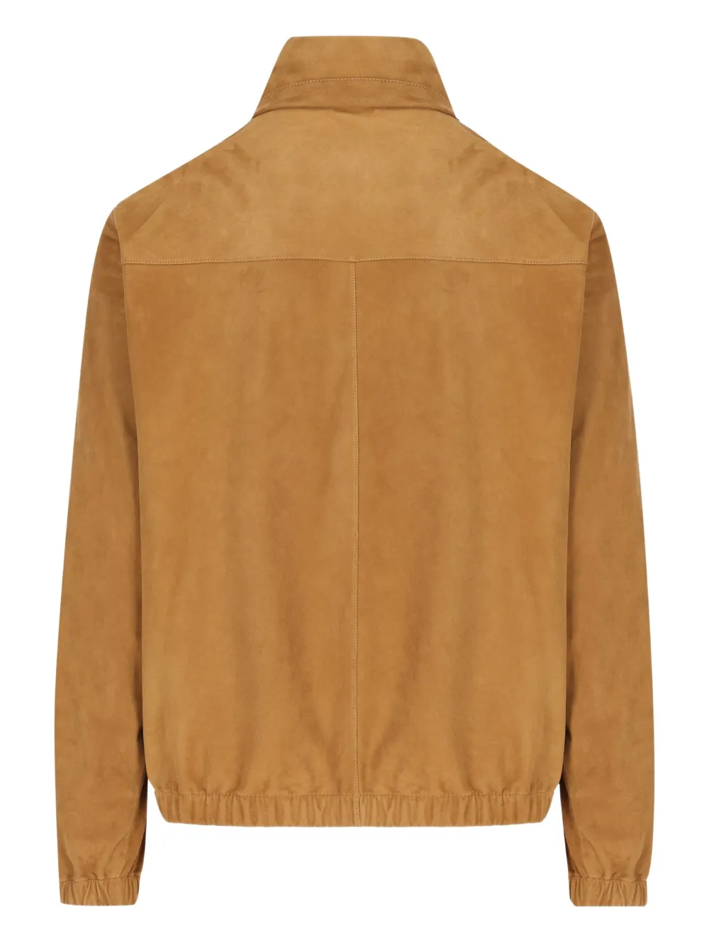 Loro Piana Stand-up Collar Zip-front Leather Jacket In Brown