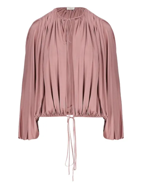 Saint Laurent drawstring gathered-shoulder blouse