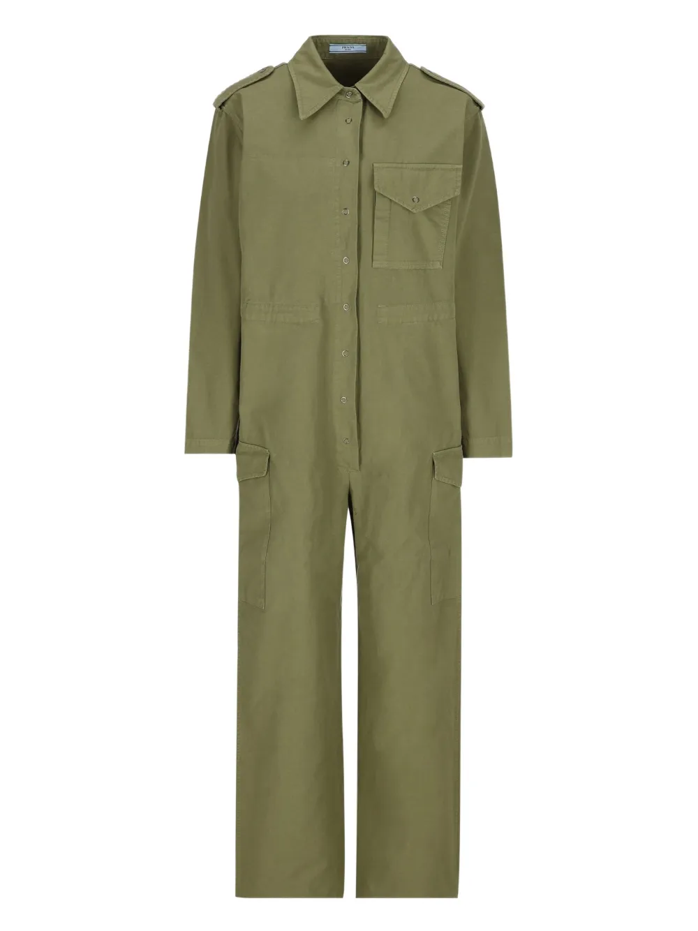 Prada flap-pocket button jumpsuit | Green | Image 1
