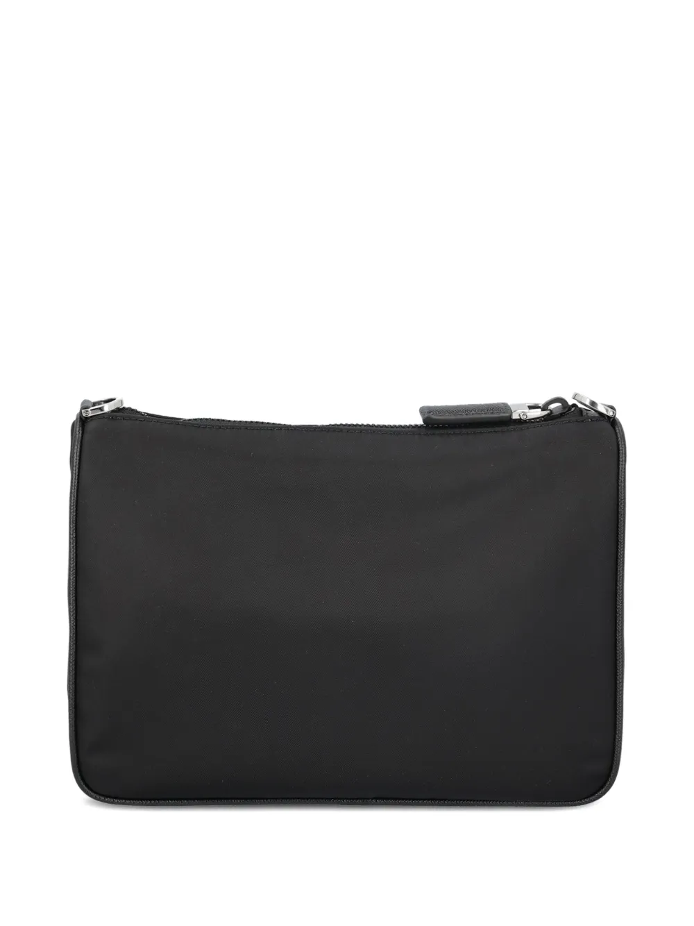 Prada triangle logo detachable-pocket shoulder bag - Zwart