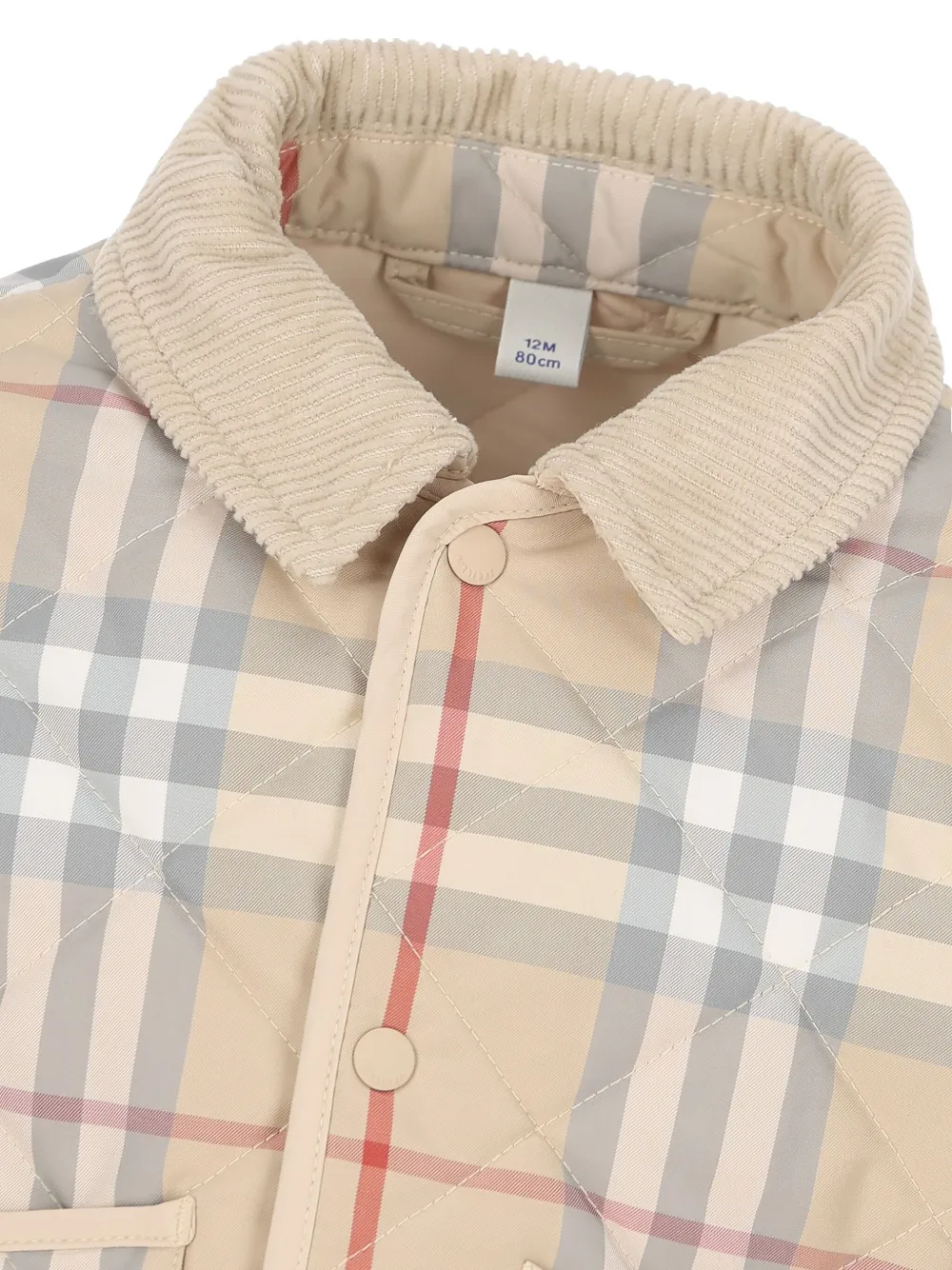 Burberry Kids Gevoerd geruit jack Beige