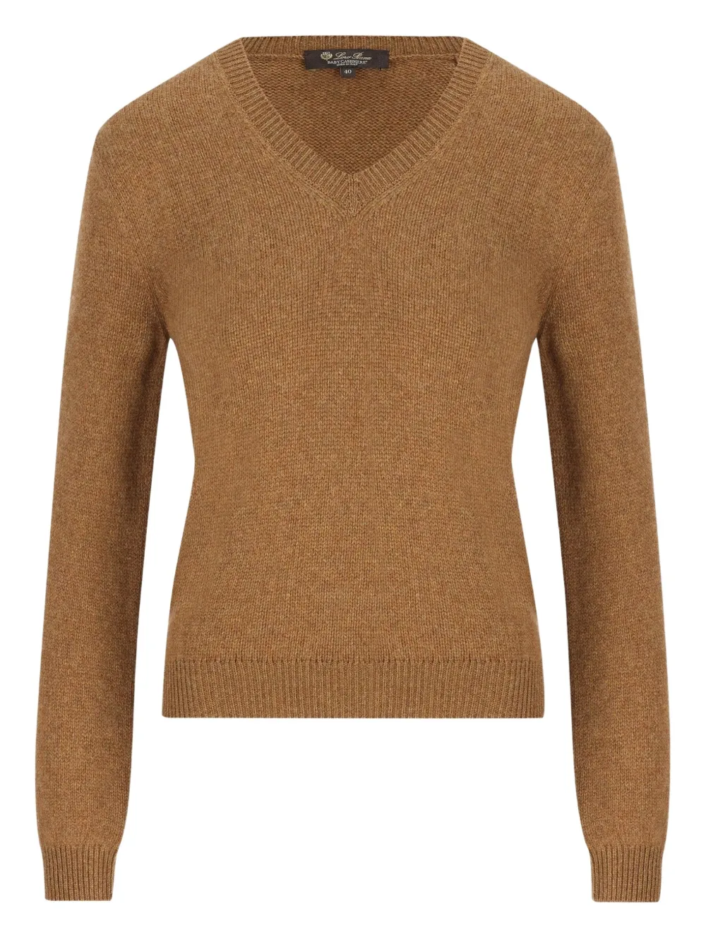 Loro Piana V-neck ribbed-trim sweater | Brown | Image 1