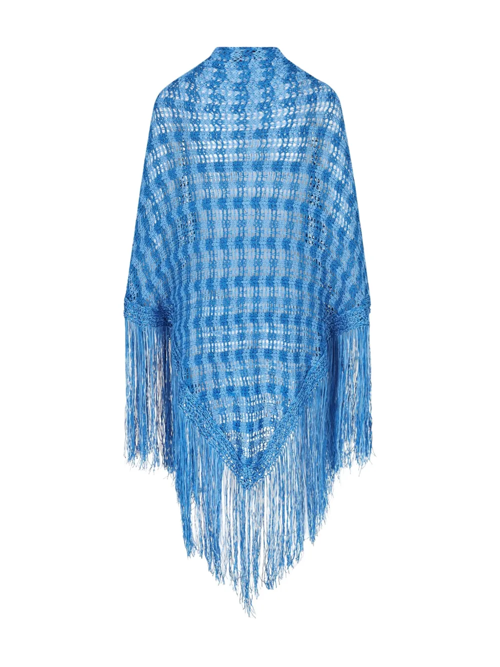 Giada Benincasa checked-fringe scarf | Blue | Image 1