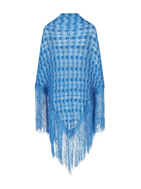 Giada Benincasa checked-fringe scarf
