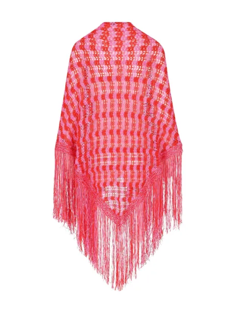 Giada Benincasa stripe-pattern fringed-hem crochet scarf