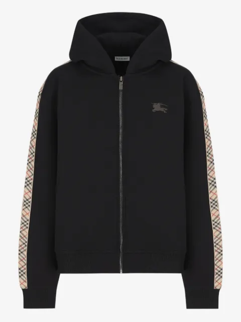 Burberry Kids logo-embroidered zip-up hoodie