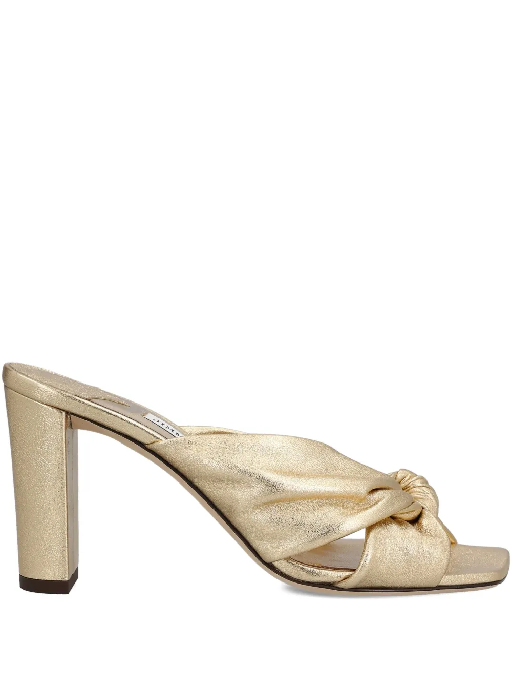 Jimmy Choo 85mm Avenue knotted sandals Gold