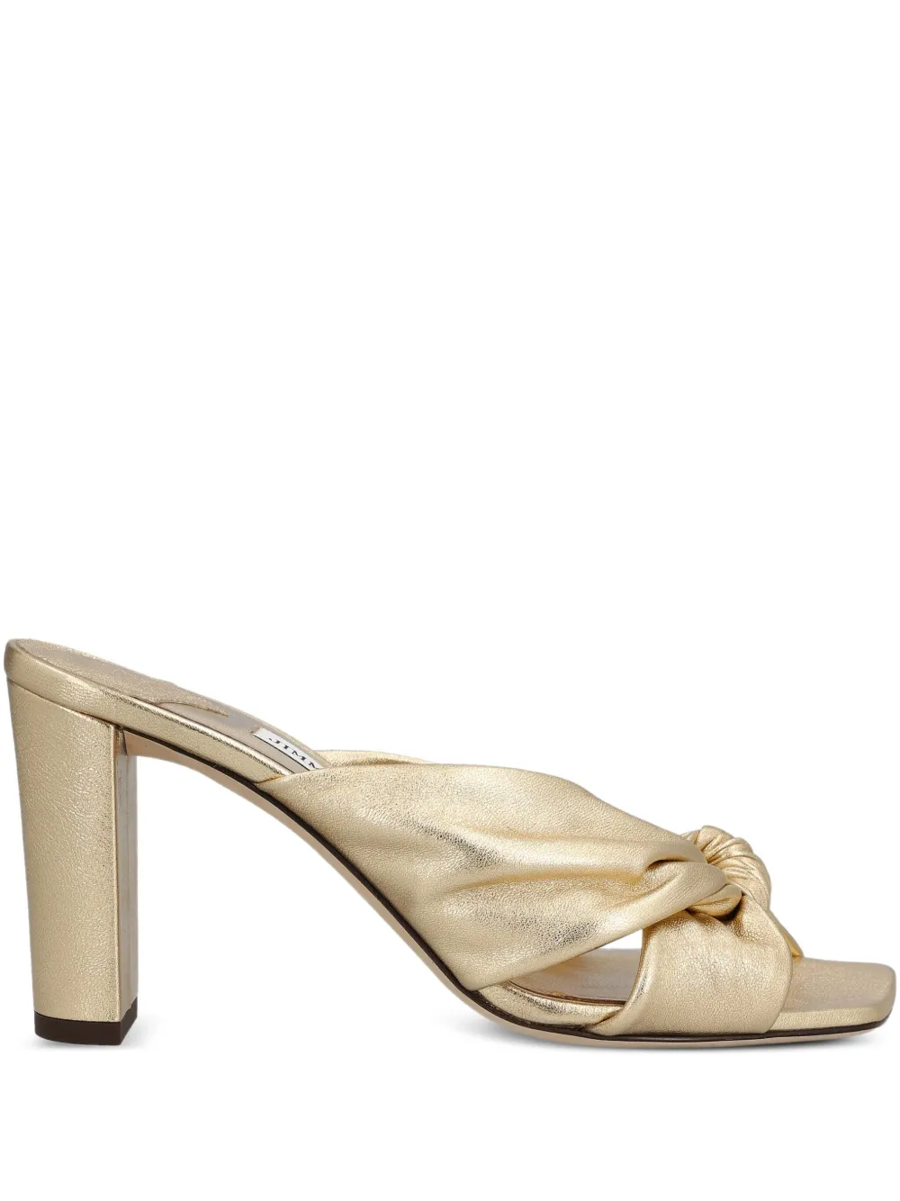 Jimmy Choo 85mm Avenue knotted sandals Gold