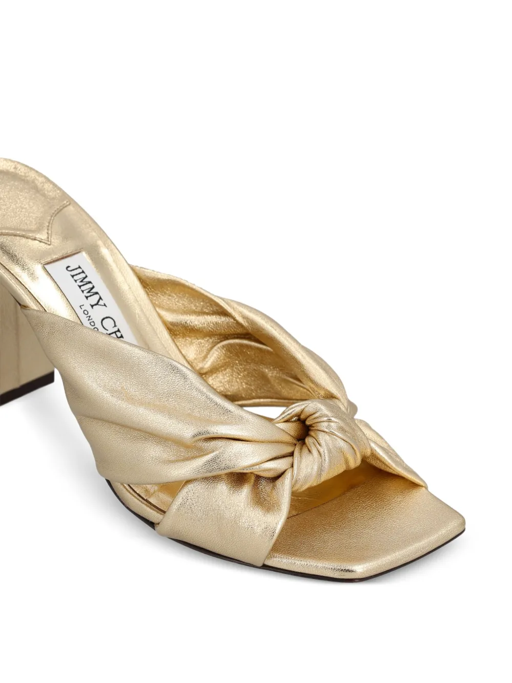 Jimmy Choo 85mm Avenue knotted sandals Gold