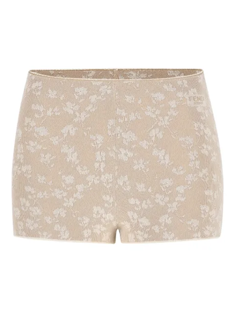 FENDI floral-lace jacquard shorts