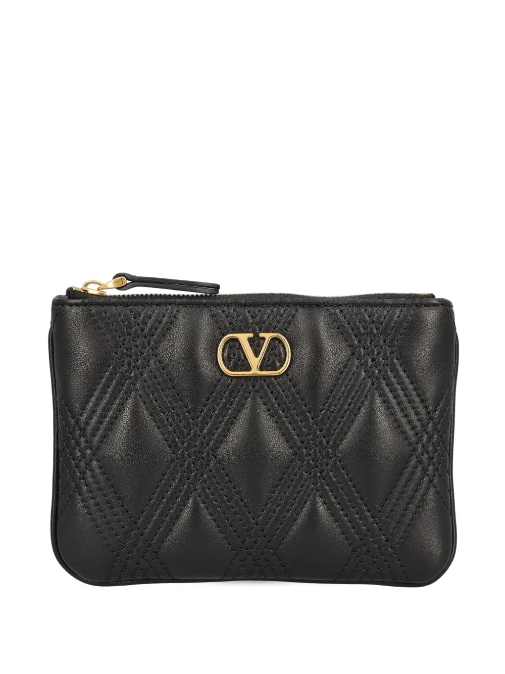 Valentino Garavani V-logo quilted clutch | Black | Image 1