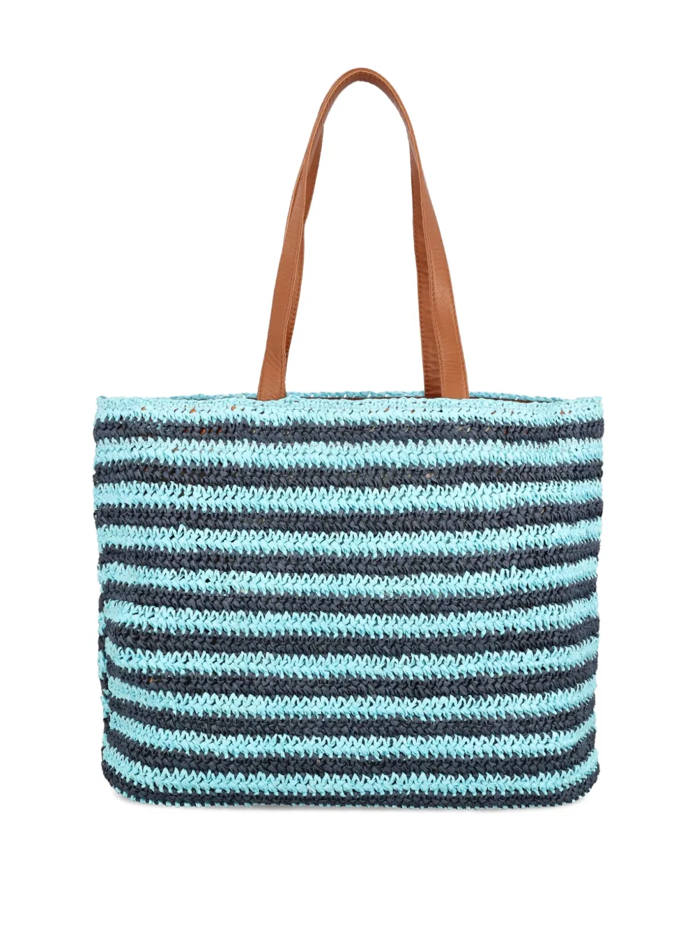 Giada Benincasa Gestreepte raffia shopper - Blauw