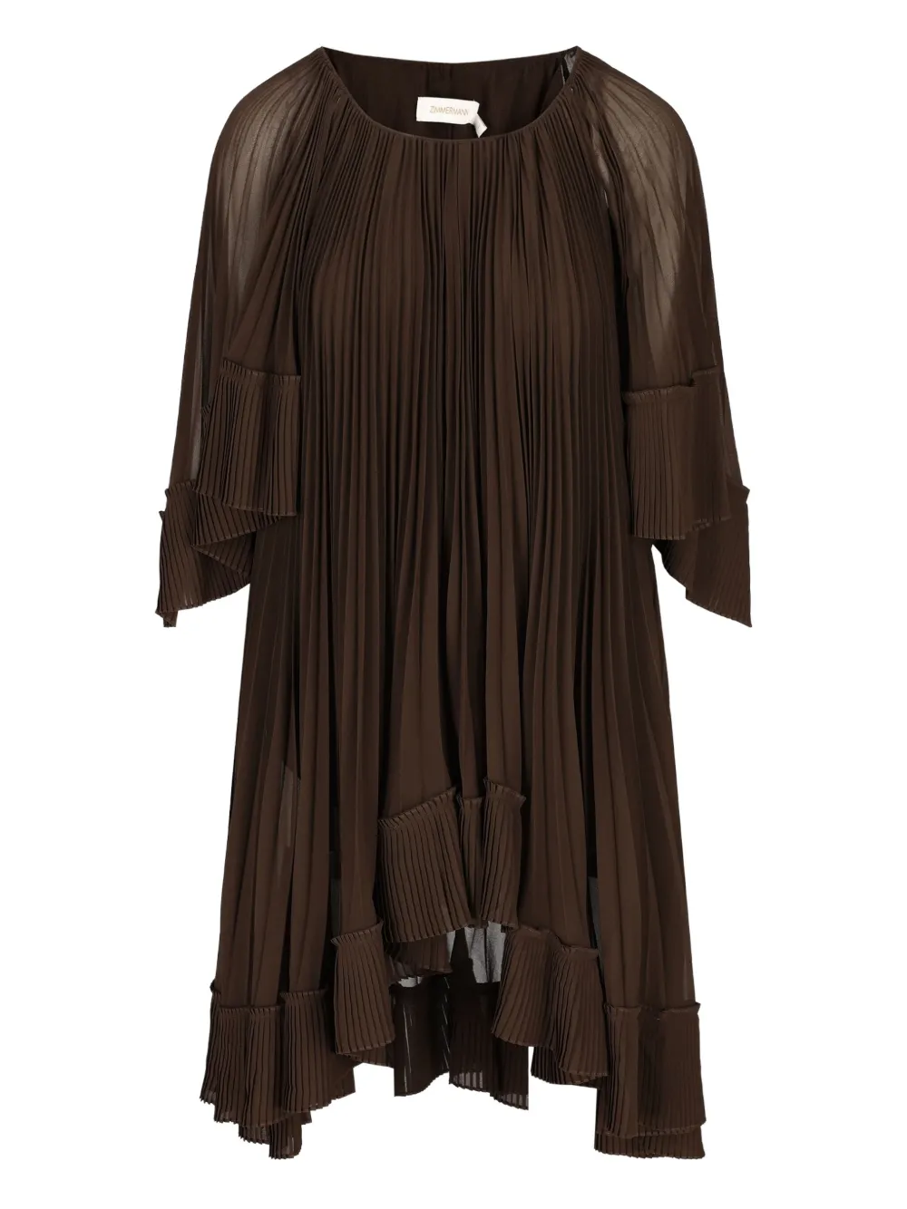 ZIMMERMANN pleated cape mini dress - Grün