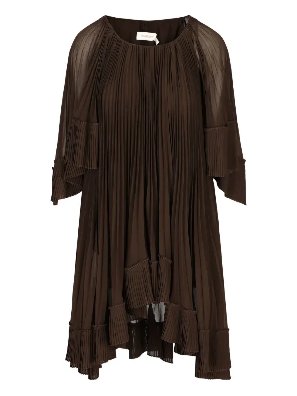 pleated frill mini dress zimmermann ZIMMERMANN Pleated Draped Mini Dress | Steel Blue