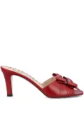 Valentino Garavani 70mm double-bow leather sandals - Red
