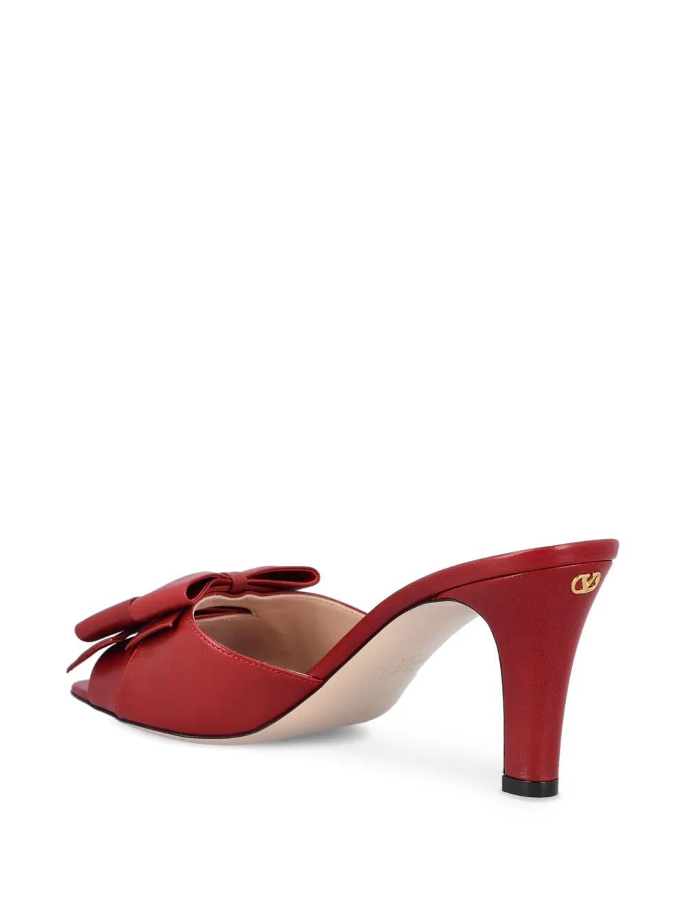 Valentino Garavani 70mm double-bow leather sandals Red