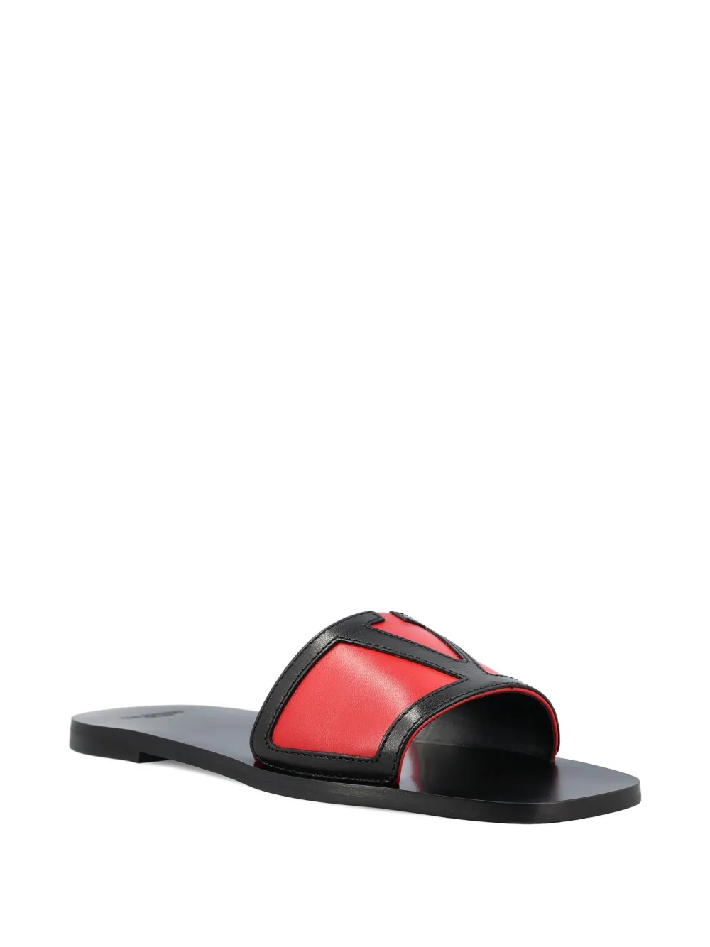 Valentino Viva Superstar Vlogo Leather Sandals In Red