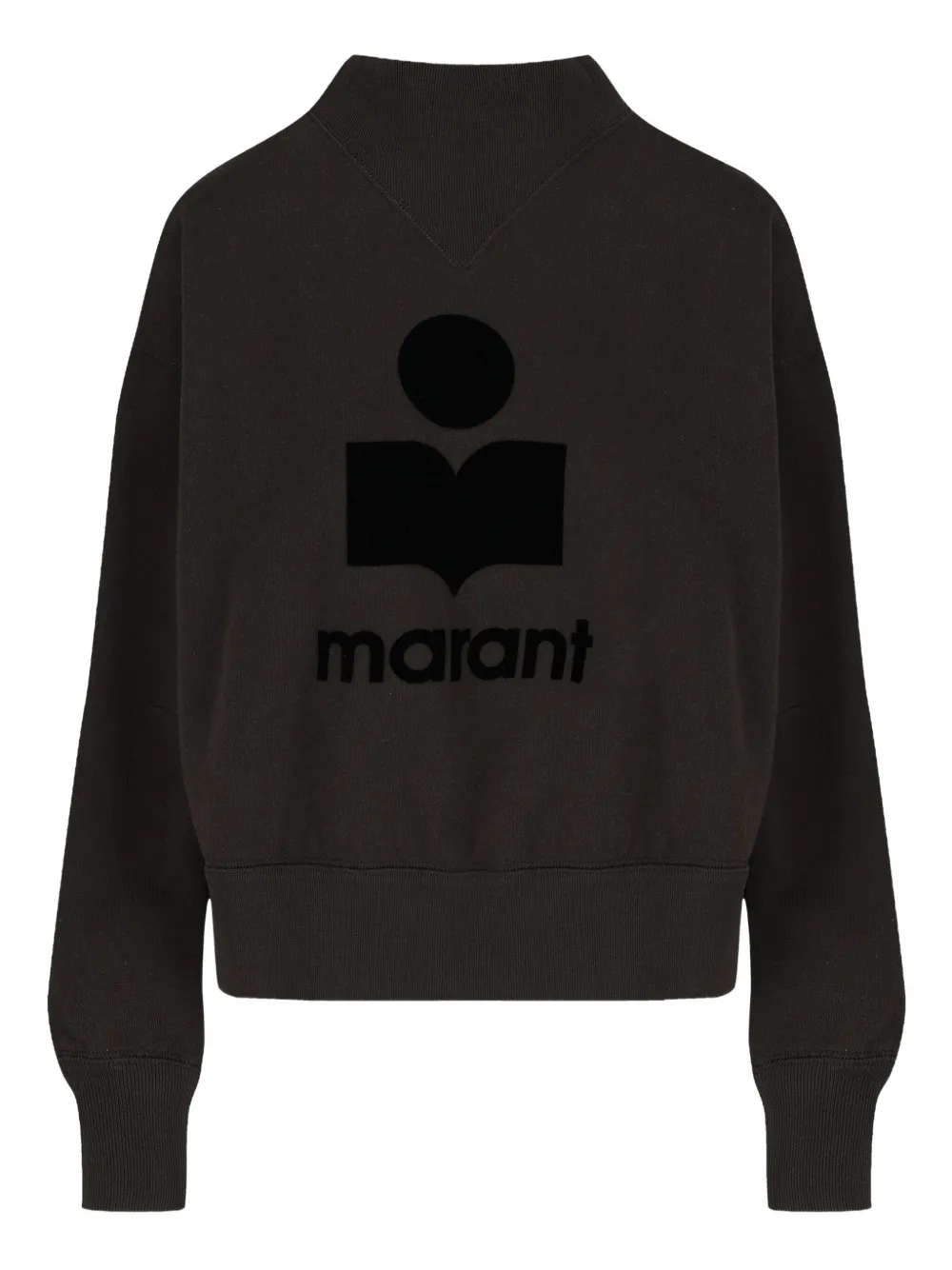 Isabel Marant Moby Flocked Logo Sweatshirt In Black