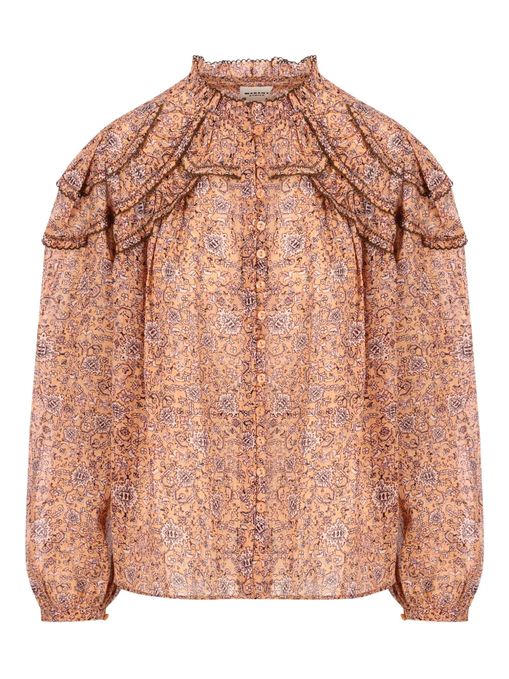 ISABEL MARANT ruffled floral-print shirt | Orange | Image 1