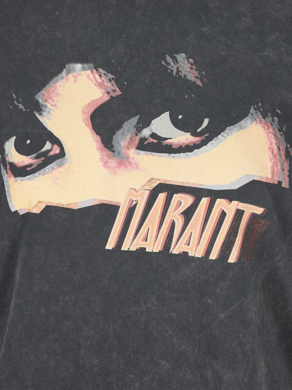 Isabel Marant Eye-print Long-sleeve T-shirt In Gray