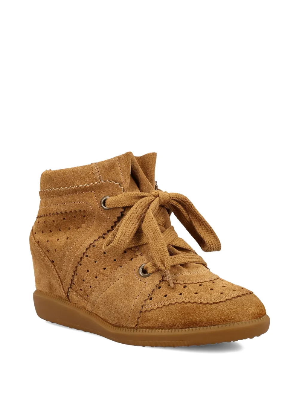 ISABEL MARANT perforated wedge boots Brown