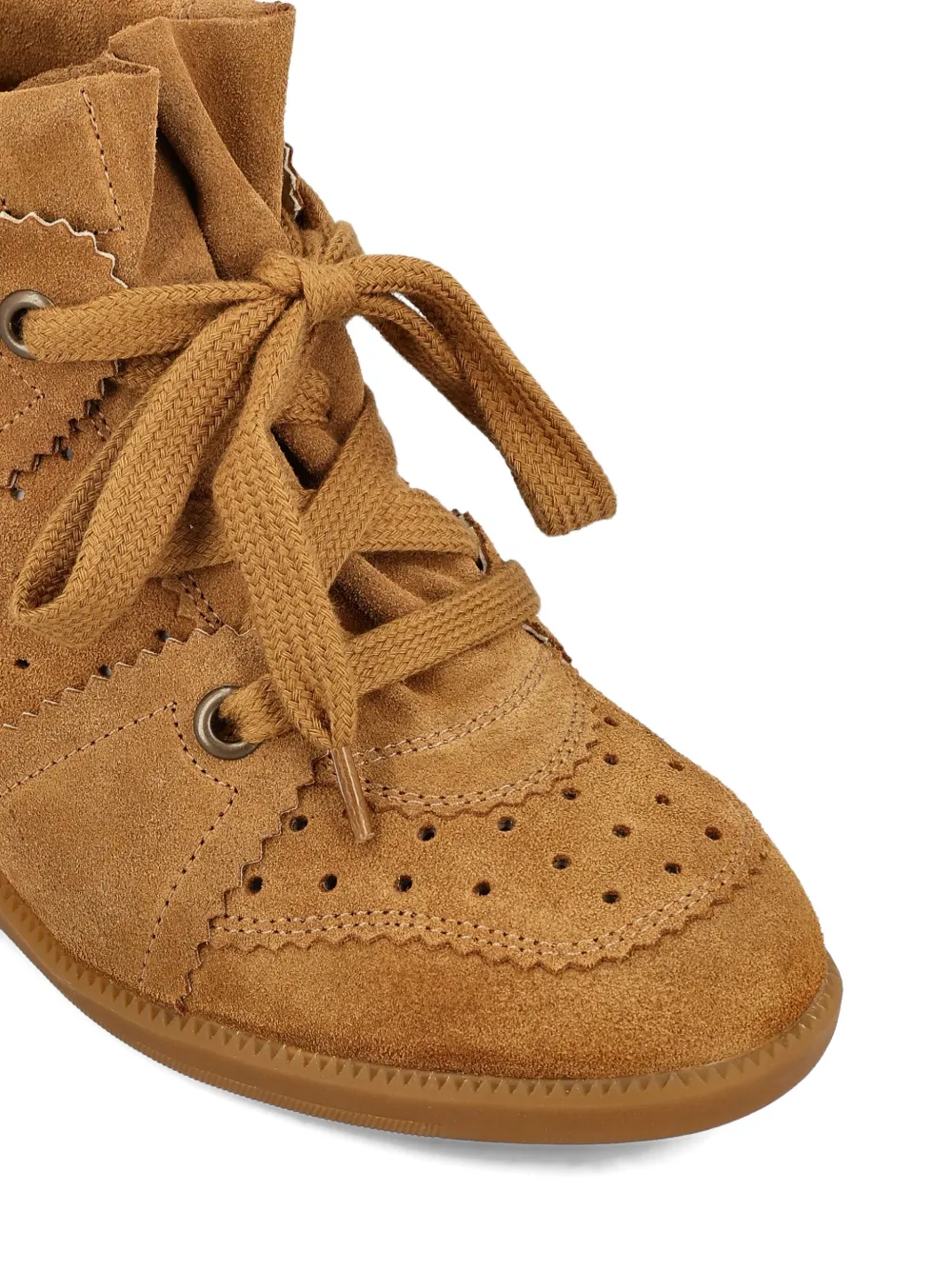 ISABEL MARANT perforated wedge boots Brown