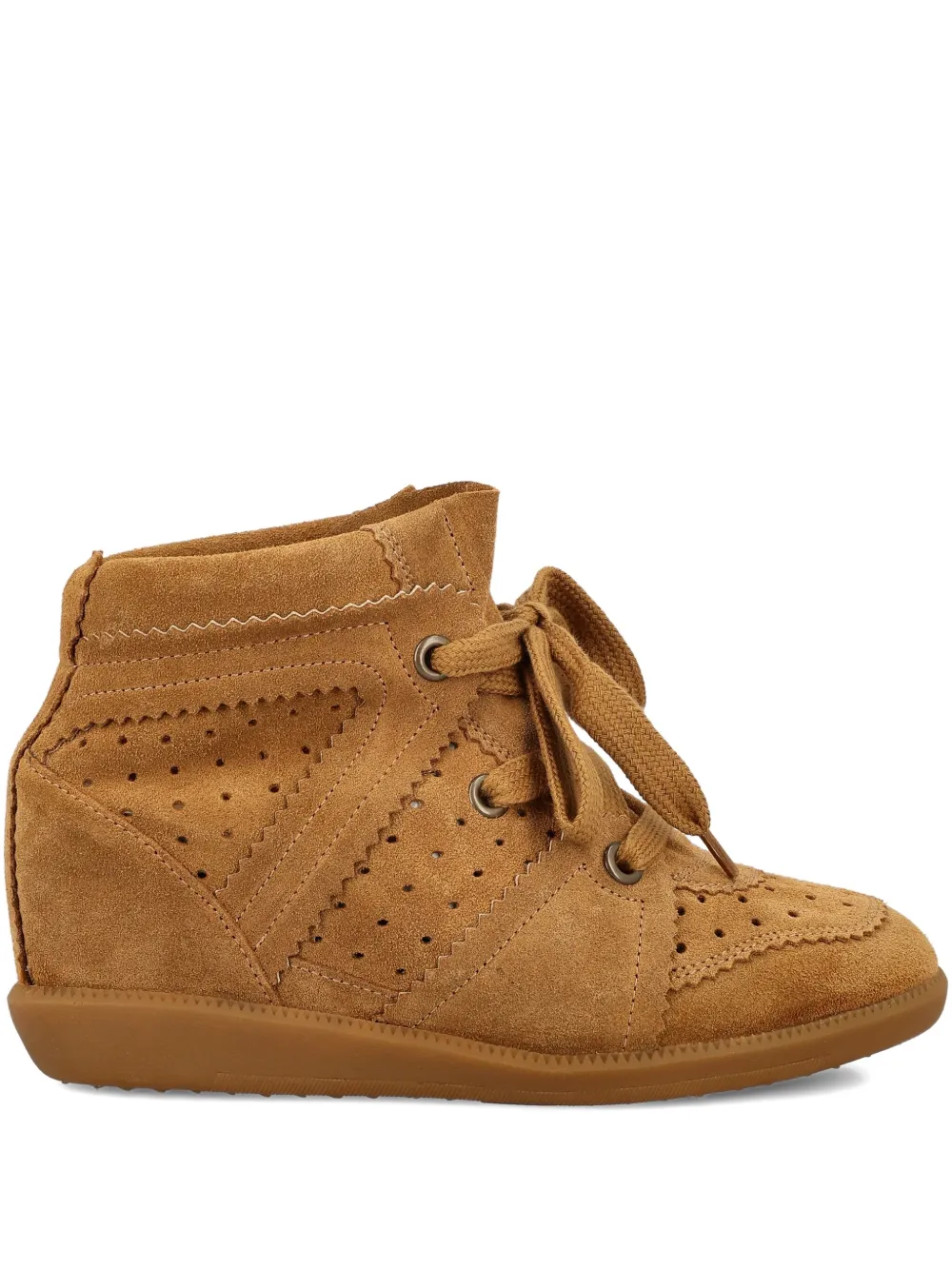 ISABEL MARANT perforated wedge boots Brown