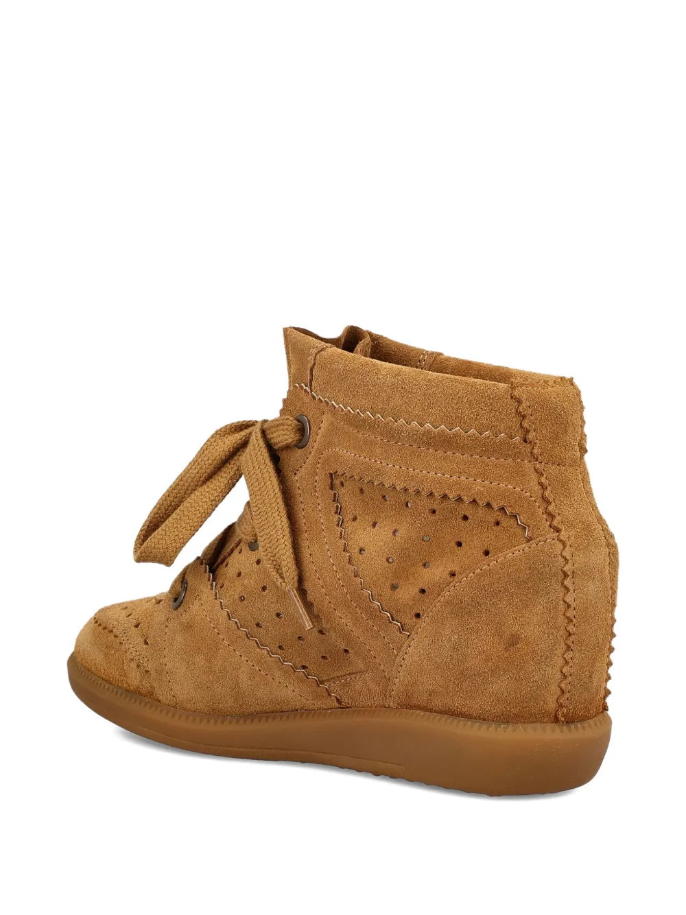 ISABEL MARANT perforated wedge boots Brown