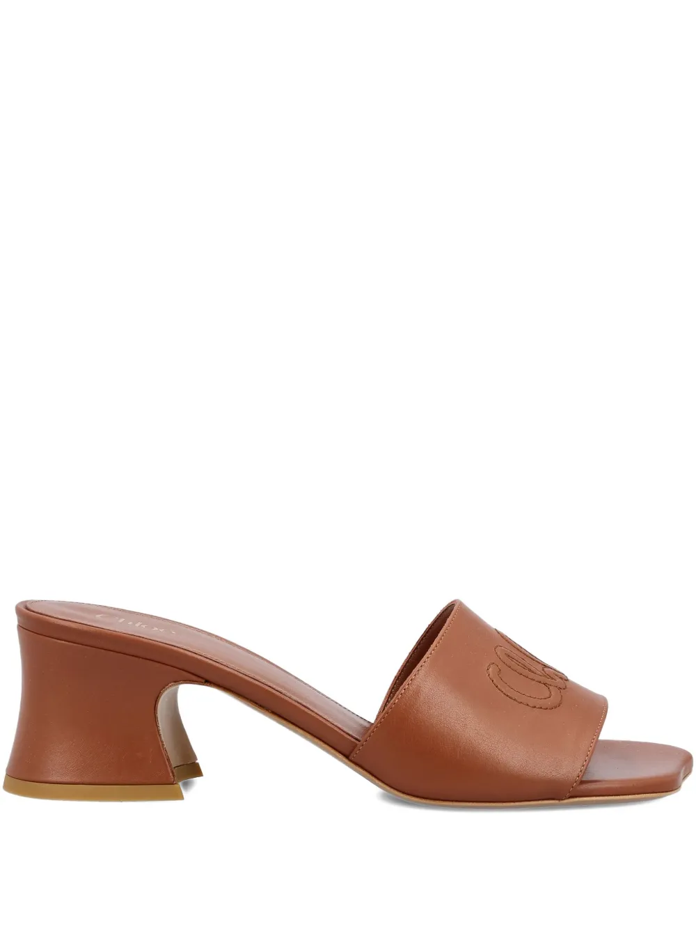 Chloé 55mm Soleil logo-embossed sandals Brown