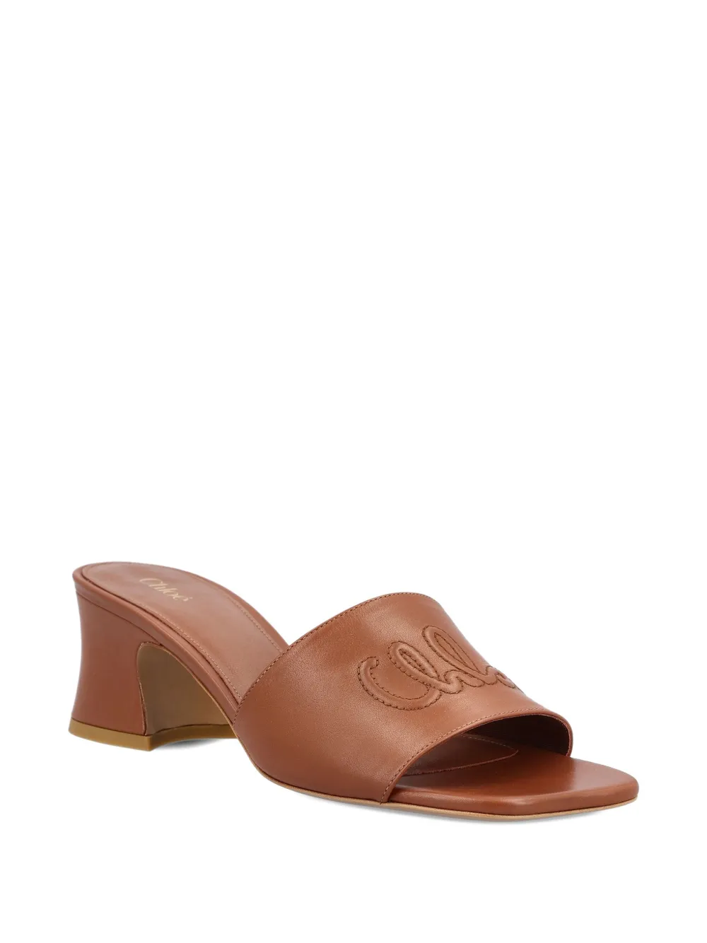 Chloé 55mm Soleil logo-embossed sandals Brown