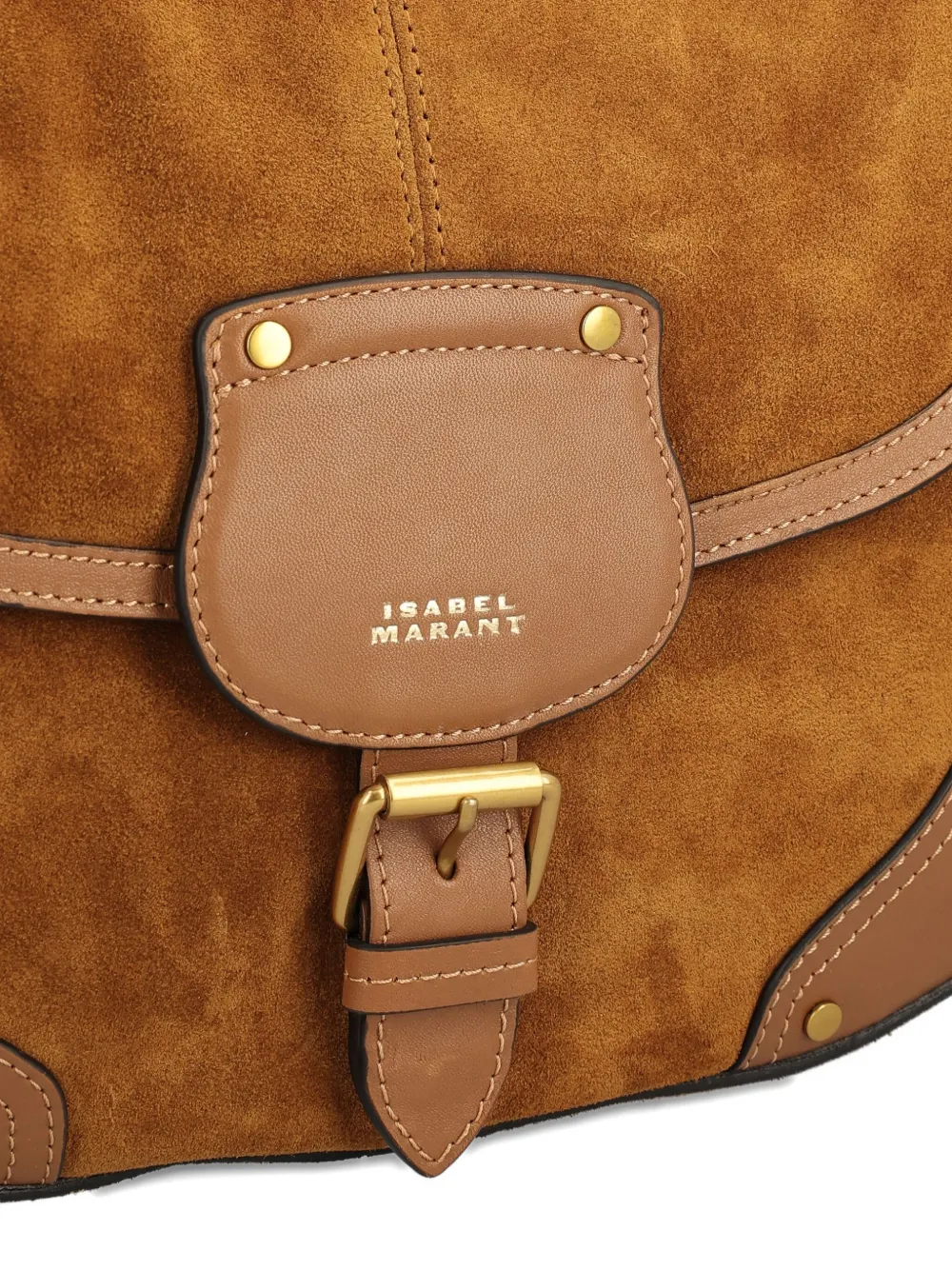 Isabel Marant Sierra Buckle-fastening Suede Cross Body Bag In Brown