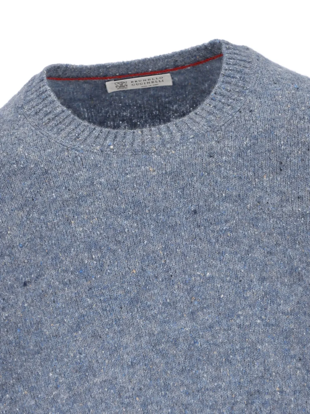 Brunello Cucinelli Mottled-effect Ribbed-knit Sweater In Blue