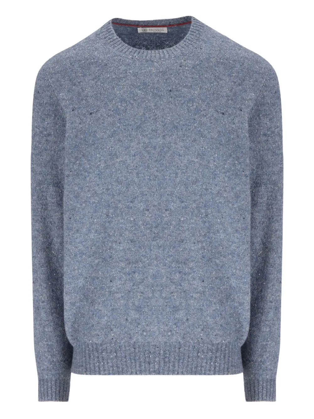 Brunello Cucinelli Mottled-effect Ribbed-knit Sweater In Blue